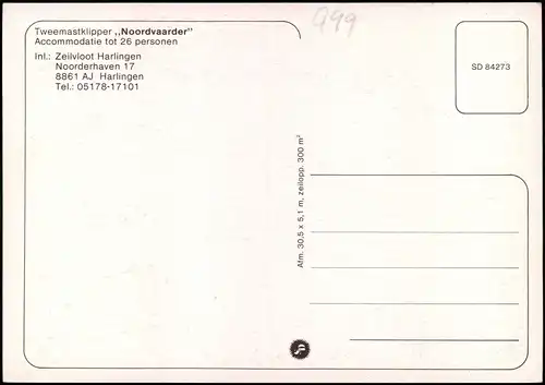 Tweemastklipper ,,Noordvaarder" Schiffe  Segelschiffe/Segelboote 1988