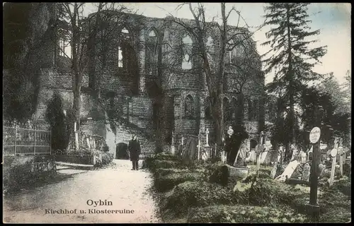 Ansichtskarte Oybin Oybin Kirchhof u. Klosterruine 1910