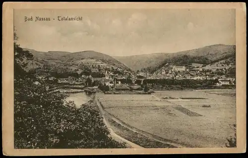 Ansichtskarte Nassau (Lahn) Panorama-Ansicht Totalansicht 1919