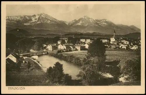 Ansichtskarte Traunstein Panorama-Ansicht 1916