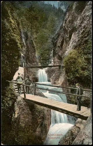 Almbachklamm-Marktschellenberg   Almbachklamm Almbach Wasserfall Waterfall 1910