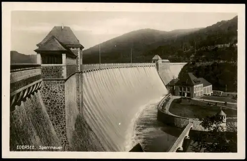 Hemfurth-Edersee-Edertal EDERSEE Sperrmauer Mauer der Edertalsperre 1920