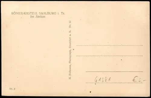 Bad Homburg vor der Höhe RÖMER-KASTELL SAALBURG Taunus Partie Im Atrium 1930