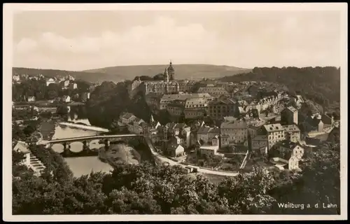 Ansichtskarte Weilburg (Lahn) Panorama-Ansicht Partie an der Lahn 1940