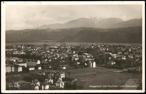 Ansichtskarte Klagenfurt Panorama-Ansicht mit Hochobir vom Kreuzberg 1931