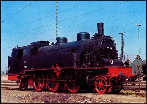 Baureihe 75 (7511), Personenzug-Tenderlokomotive, Standort Karlsruhe  1980