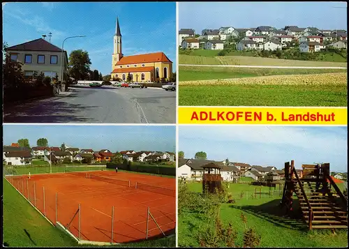 Adlkofen bei Landshut (Niederbayern), Mehrbildkarte Ortsansichten 1975
