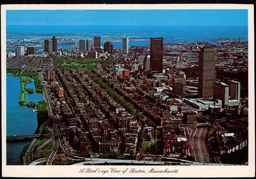 Boston A Bird's-eye View, Massachusetts Panorama (Panoramic View) 1970