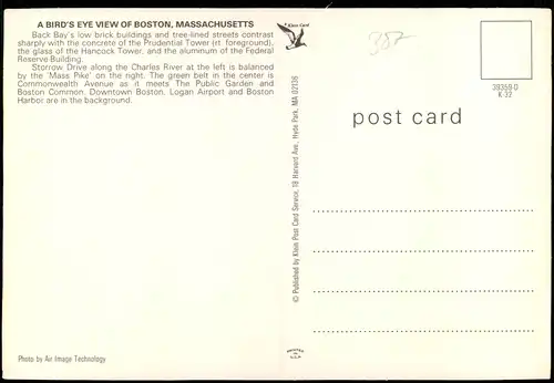 Boston A Bird's-eye View, Massachusetts Panorama (Panoramic View) 1970