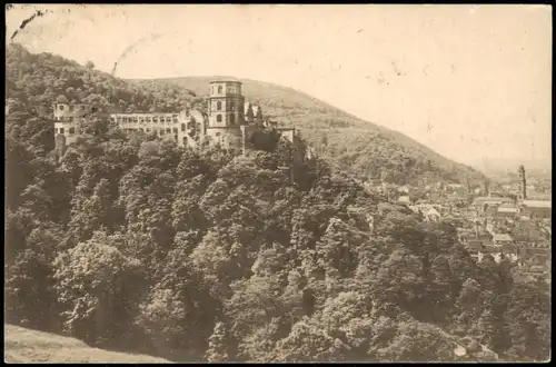 Ansichtskarte Heidelberg Heidelberger Schloss vom Scheffeldenkmal aus 1914
