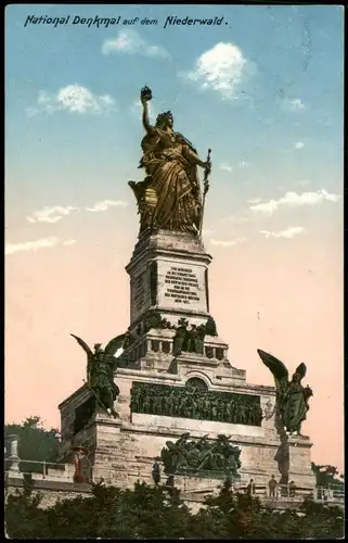 Ansichtskarte Rüdesheim (Rhein) National Denkmal auf dem Niederwald 1912