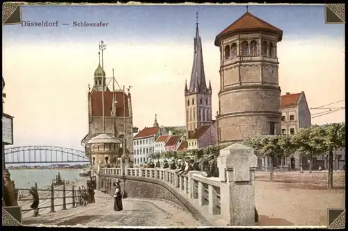 Ansichtskarte Düsseldorf Partie am Schlossufer 1910