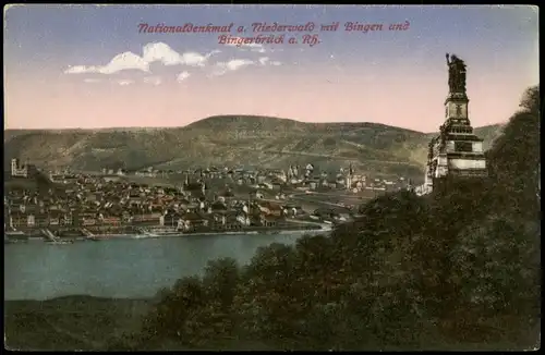 Bingen am Rhein und Bingerbrück vom Nationaldenkmal aus gesehen 1919