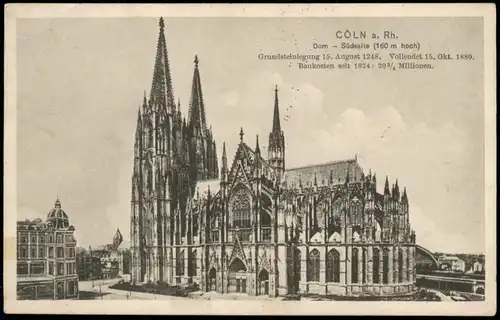 Ansichtskarte Köln Kölner Dom, Bahnhof 1912