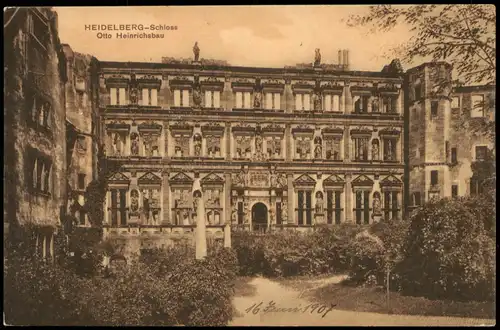 Ansichtskarte Heidelberg Heidelberger Schloss Otto Heinrichsbau 1907