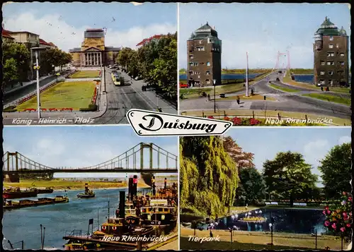Duisburg Neue Rheinbrücke Tierpark König-Heinrich Platz 4 Bild 1958