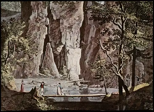 Am großen Wasserfall in Adersbach Nach Kupferstich von Anton Balzer (anno 1794) 1970