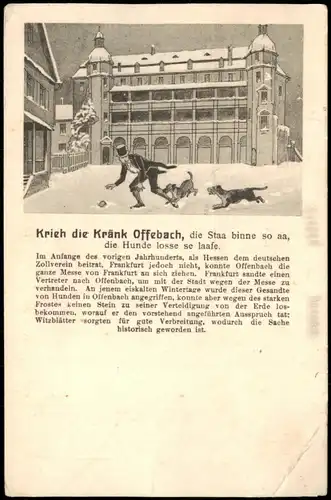 Ansichtskarte Offenbach (Main) Krieh die Kränk Offebach - Winterkarte 1928
