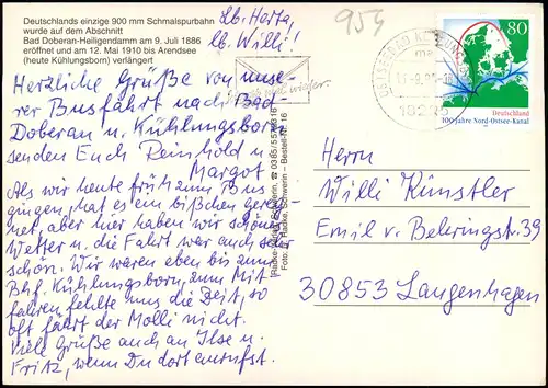 .Mecklenburg-Vorpommern Die Bäderbahn Molli Bad Doberan Kühlungsborn 4 Bild 1995