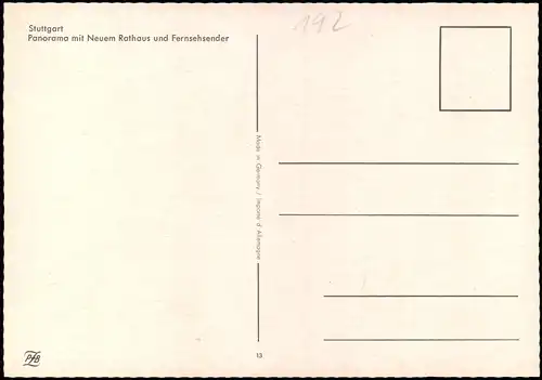 Ansichtskarte Stuttgart Panorama mit Neuem Rathaus und Fernsehsender 1979