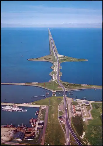 Den Oever Friesland Luftbild Afsluitdijk naar Friesland b Den Helder 1993