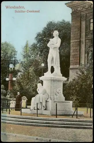 Ansichtskarte Wiesbaden Schiller-Denkmal 1915