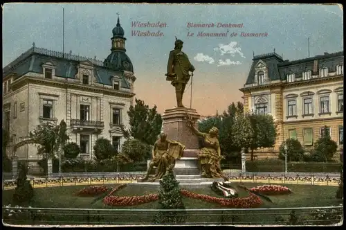 Ansichtskarte Wiesbaden Bismarckdenkmal 1915