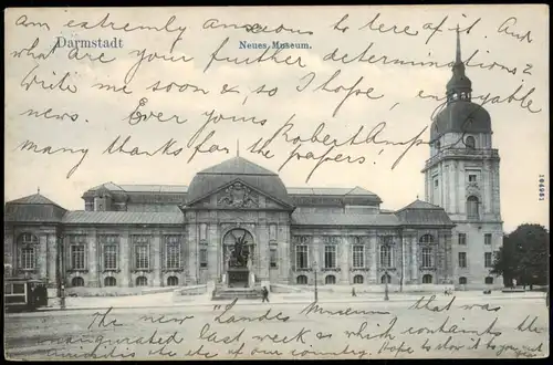 Ansichtskarte Darmstadt Neues Museum 1906