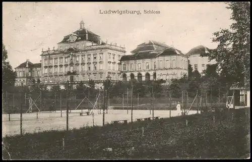 Ansichtskarte Ludwigsburg Tennisplatz vor dem Schloß 1914