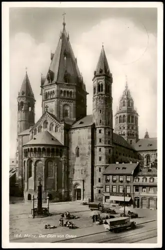 Ansichtskarte Mainz Dom mit Vorplatz 1941