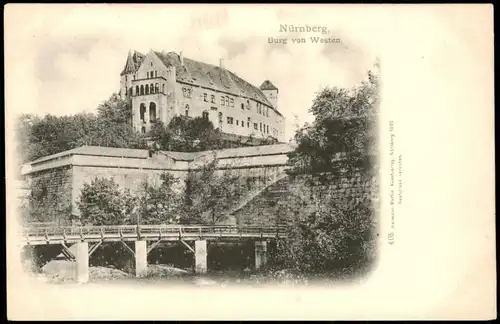 Ansichtskarte Nürnberg Burg von Westen (Nuremberg Castle) 1900