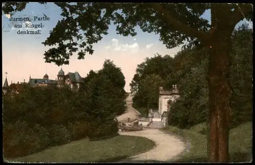 Ansichtskarte Barmen-Wuppertal Partie am Ringel-Denkmal 1930