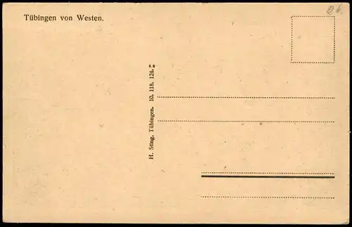 Ansichtskarte Tübingen Panorama-Ansicht Blick von Westen 1925