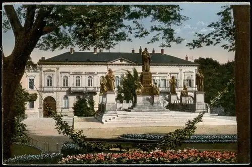 Ansichtskarte Worms Lutherdenkmal mit Gebäude-Ansicht 1920