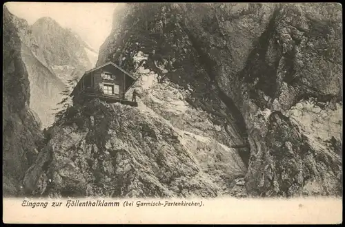 Ansichtskarte Garmisch-Partenkirchen Eingang zur Höllenthalklamm 1911