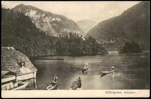 Ansichtskarte Schönau am Königssee Königsee, Einfahrt Bootshafen 1903