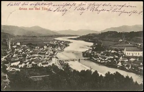 Ansichtskarte Bad Tölz Panorama-Ansicht Gesamtansicht 1910