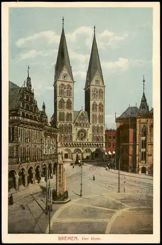 Ansichtskarte Bremen St. Petri-Dom, Dom Vorplatz 1910