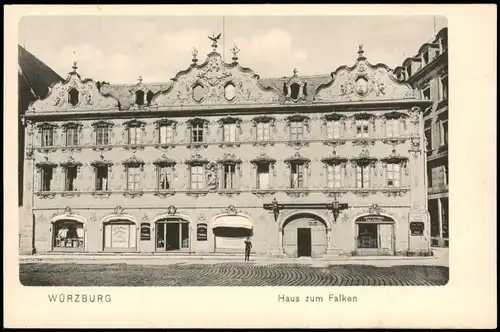 Ansichtskarte Würzburg Haus zum Falken 1910