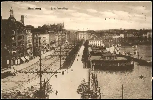 Ansichtskarte Hamburg Jungfernstieg 1930