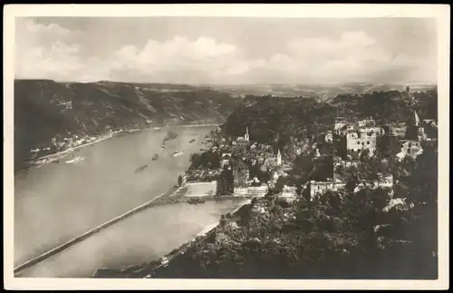 Ansichtskarte Sankt Goar Fotokarte: Stadt Rheindampfer 1928