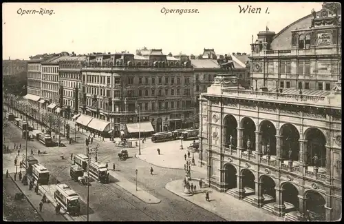 Ansichtskarte Wien Opernring Operngasse 1907