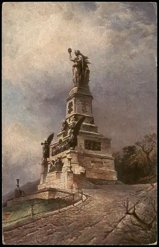 Ansichtskarte Rüdesheim (Rhein) National-Denkmal / Niederwalddenkmal 1925