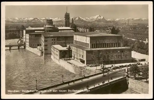 Ansichtskarte München Deutsches Museum mit den neuen Studiengebäuden 1938