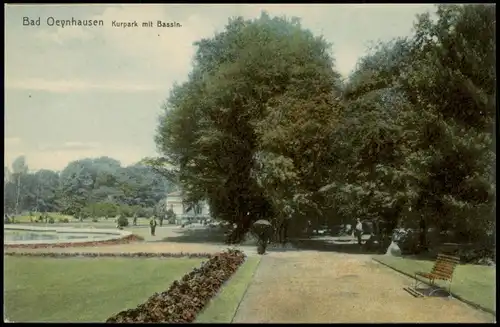 Ansichtskarte Bad Oeynhausen Kurpark mit Bassin 1910