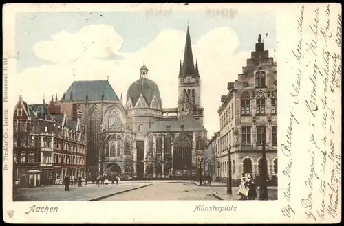 Ansichtskarte Aachen Münster und Münsterplatz 1902
