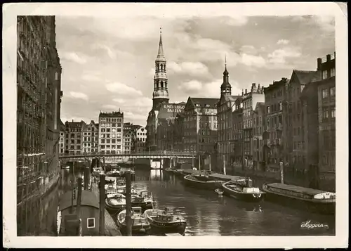 Ansichtskarte Hamburg Fleet Catharinenfleet 1942