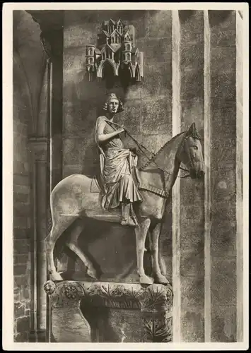 Ansichtskarte Bamberg DER DOM ZU BAMBERG Der Reiter 1930