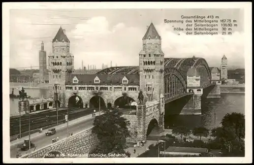 Ansichtskarte Köln Hohenzollernbrücke, Messe 1934