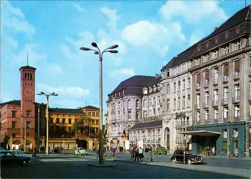 Ansichtskarte Erfurt Bahnhofsplatz mit Interhotel "Erfurter Hof" 1969/1972